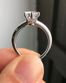 Silver Diamond Moissanite Ring FR6325 - TUZZUT Qatar Online Shopping