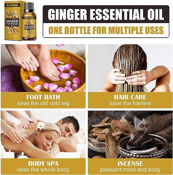 Slimming Ginger Oil,Belly Ginger Oil,Detox Ginger Oil,Belly Button Slimming,Stomach Massage Oil,Anti-Cellulite Massage Oil,Healthy Ginger, SPA Massage Oils,30ml