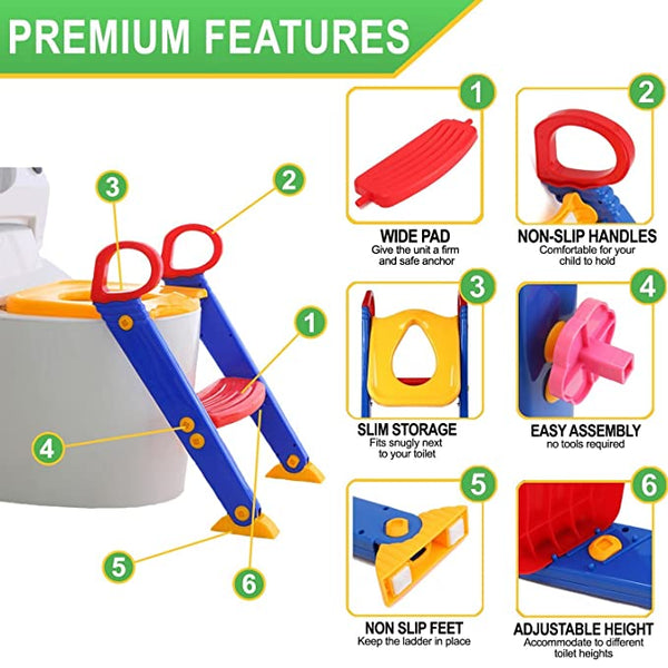 Toilet Trainer with Step Stool Ladder For Kids Toilet Trainer with Step Stool Ladder For Kids