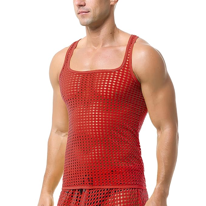 YOOBNG Men's Sleeveless Mesh Tank Tops x3613302 - TUZZUT Qatar Online Shopping