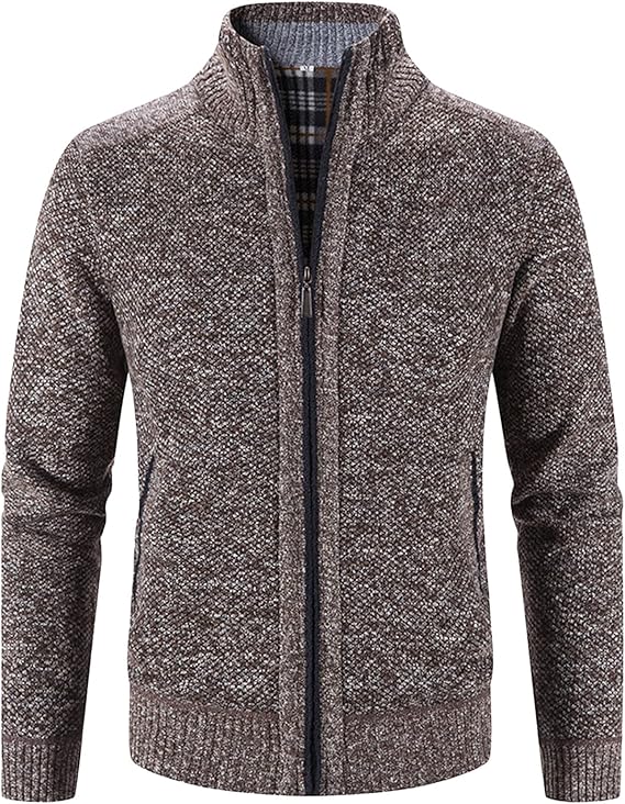 Men's Full Zip Flannel Lining Cardigan MC885 - TUZZUT Qatar Online Shopping