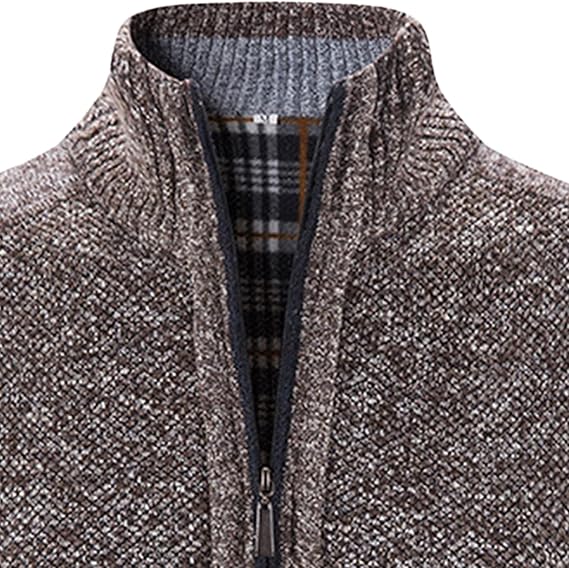 Men's Full Zip Flannel Lining Cardigan MC885 - TUZZUT Qatar Online Shopping