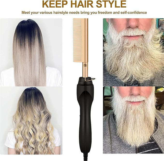 Gold Ceramic Professional Straightening Comb 176804 Gold Ceramic Professional Straightening Comb 176804