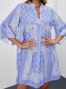 Paisley Print Flounce Sleeve Women's Dress LC228450 - TUZZUT Qatar Online Shopping