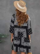 Paisley Print Flounce Sleeve Women's Dress LC228450 - TUZZUT Qatar Online Shopping