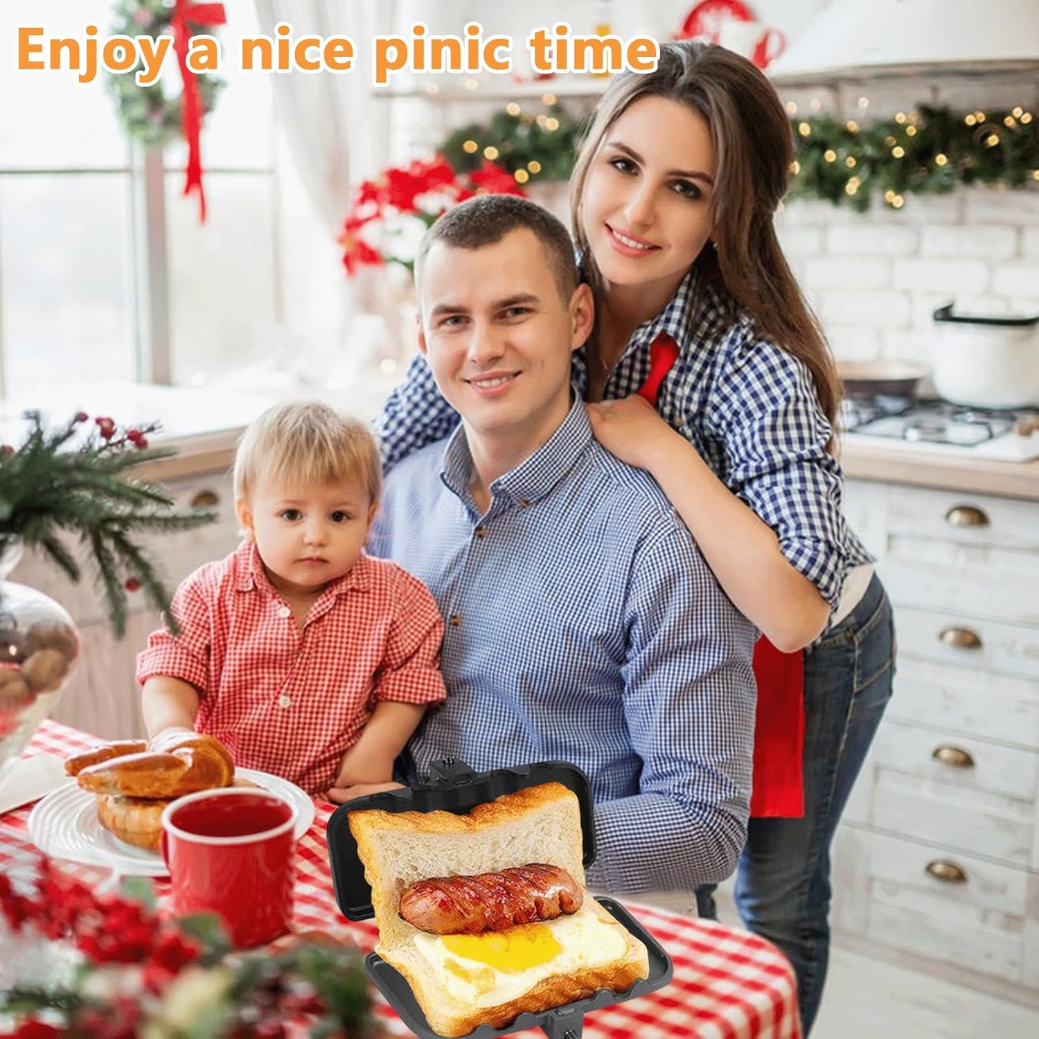 Hot Sandwich Maker,Double-Sided 4w1h Sandwich Baking Pan B-207542 Hot Sandwich Maker,Double-Sided 4w1h Sandwich Baking Pan B-207542