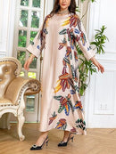 Women Fashion Printed Long Sleeve Gown 56874 - TUZZUT Qatar Online Shopping