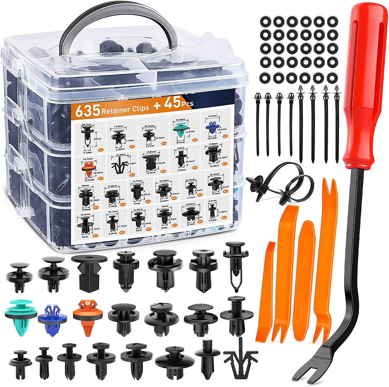 Car Push Retainer Clips & Auto Fasteners Assortment -680Pcs Car Push Retainer Clips & Auto Fasteners Assortment -680Pcs