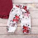 Newborn Baby Girl Clothes Ruffle Short/Long Sleeve Bodysuit +Floral Pants + Headband 3Pcs Infant Girl Outfits Set 1513576 - TUZZUT Qatar Online Shopping
