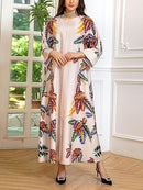 Women Fashion Printed Long Sleeve Gown 56874 - TUZZUT Qatar Online Shopping