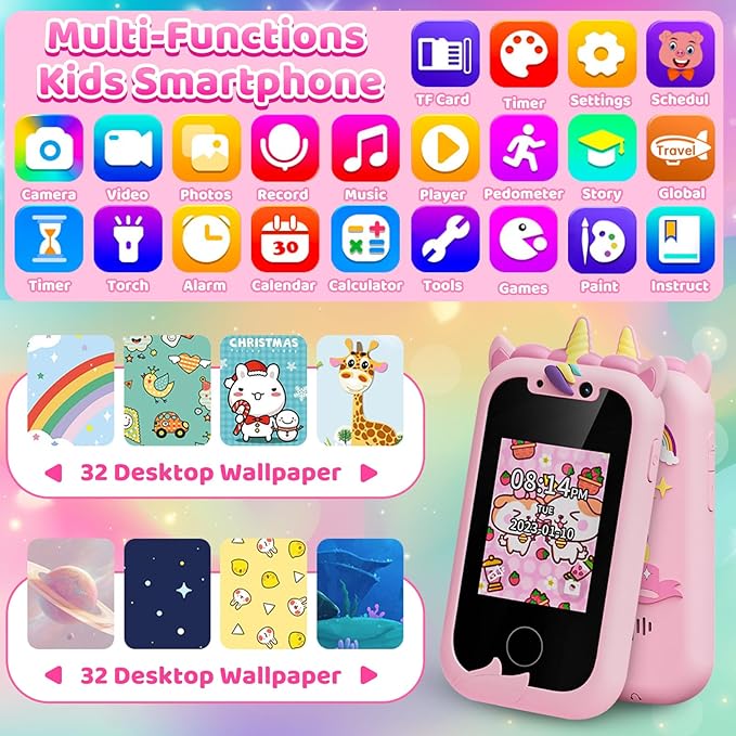 Bymetoy Kids Smart Phone for Kids Boys Girls, Toys Cell Phone - TUZZUT Qatar Online Shopping