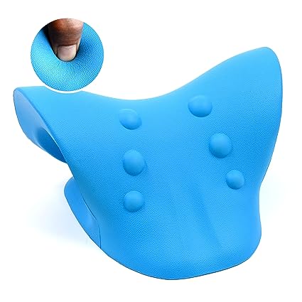 Expertomind Neck Relaxer | Cervical Pillow for Neck & Shoulder Pain | Chiropractic Acupressure Manual Massage | Recommended by Orthopaedics, Blue - Tuzzut.com Qatar Online Shopping