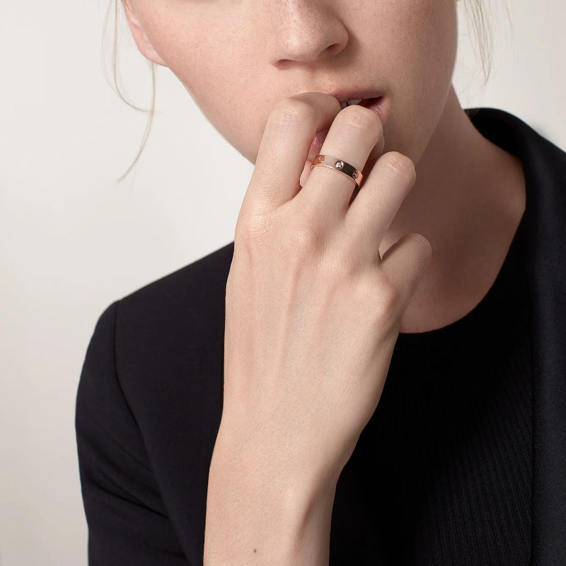 LOVE Ring Rose Gold 1 Diamond DN2012 - TUZZUT Qatar Online Shopping