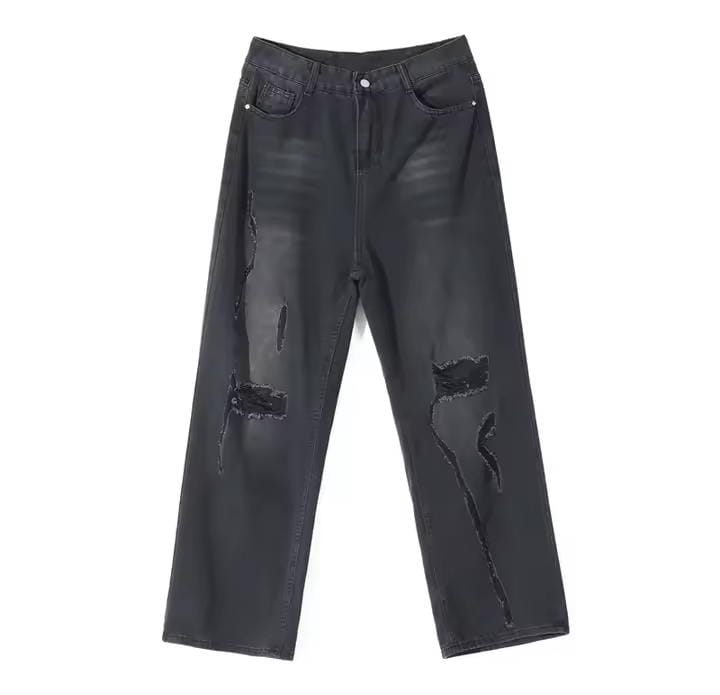 High Street Style Women's Jeans Loose Fit Straight Leg Trendy Vintage Distressed Trouser Casual Scene S4936920 High Street Style Women's Jeans Loose Fit Straight Leg Trendy Vintage Distressed Trouser Casual Scene S4936920