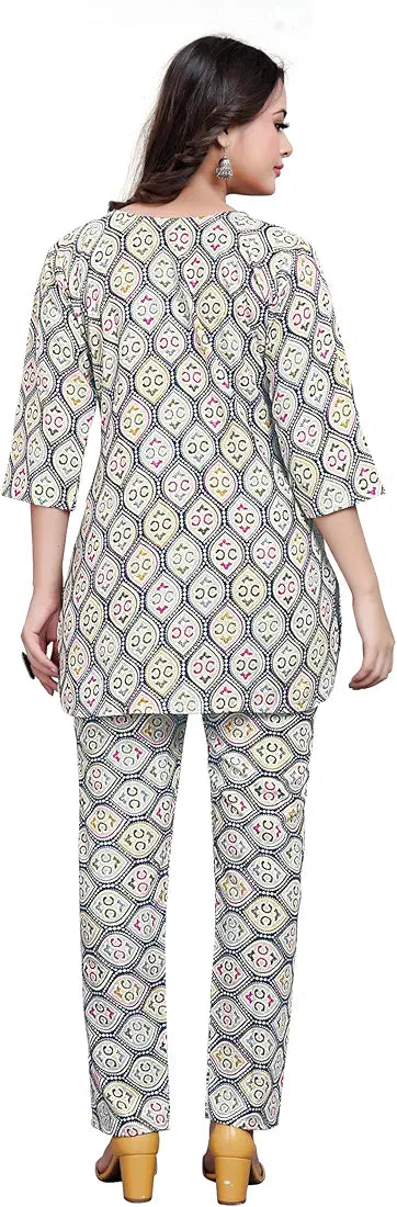 Women's Beautiful Delta Cotton Mix Fabric Printed Night suit Co-Ord Set - VKT500 Women's Beautiful Delta Cotton Mix Fabric Printed Night suit Co-Ord Set - VKT500