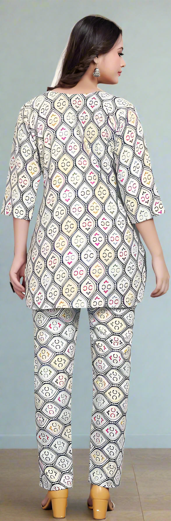 Women's Beautiful Delta Cotton Mix Fabric Printed Night suit Co-Ord Set - VKT500