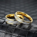 Women's Men's Rings Bi-Colour Twill Pattern Ring Wedding Anniversary Gift for Couple Polished and Matte Gold R789 - TUZZUT Qatar Online Shopping