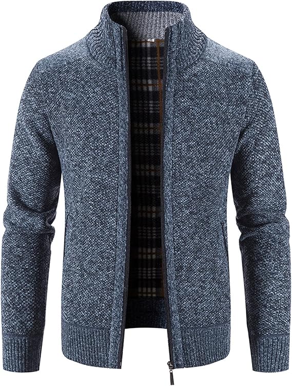 Men's Full Zip Flannel Lining Cardigan MC885 - TUZZUT Qatar Online Shopping