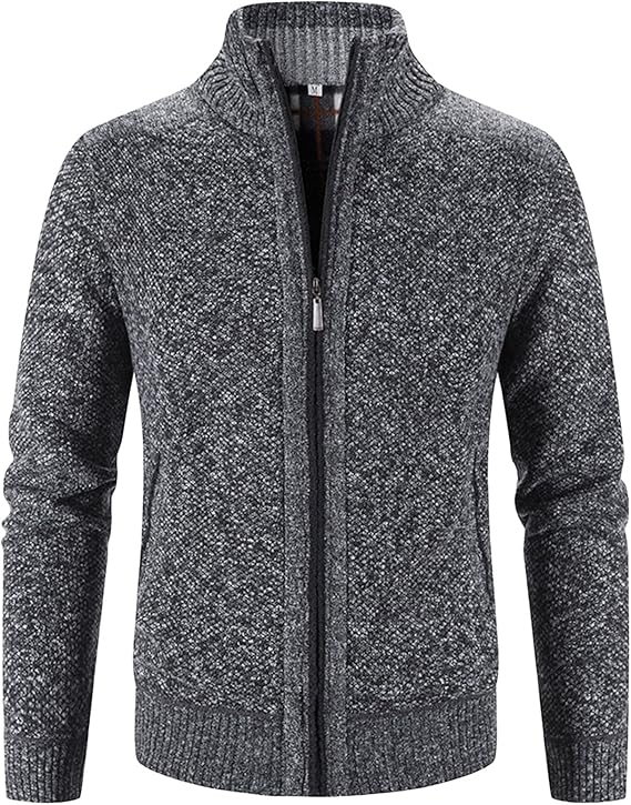 Men's Full Zip Flannel Lining Cardigan MC885 - TUZZUT Qatar Online Shopping