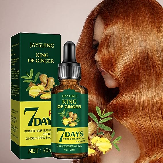 Ginger Hair Growth Oil | Ginger Biotin Hair Regrowth Oil | Regrowth Nourishing Ginger Oil Essence, Hair Growth Oil for Stronger Thicker and Longer Hair - Tuzzut.com Qatar Online Shopping