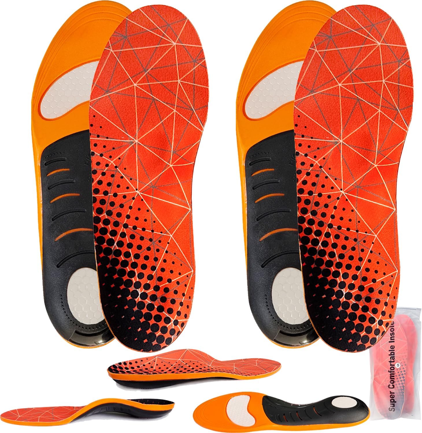 Sneaker Flat Feet Support Orthotic Insoles Plantillas Insert Sole