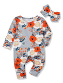 Newborn Baby Girl Clothes Floral Long Sleeve  Cotton S5119326 - TUZZUT Qatar Online Shopping