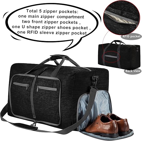 Large Capacity Carry On Luggage Bag Black 75005 - TUZZUT Qatar Online Shopping