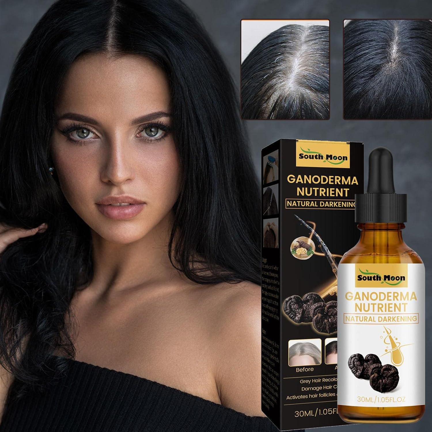 Nourishing Hair Oil, Deep Nourishing Liquid Against Grey Hair, 30 ml Prevention of Hair Loss and Natural Essence for Shiny Black Hair, Men and Women Nourishing Hair Oil, Deep Nourishing Liquid Against Grey Hair, 30 ml Prevention of Hair Loss and Natural Essence for Shiny Black Hair, Men and Women