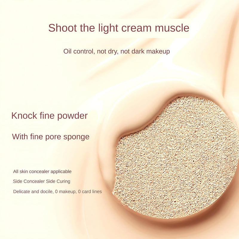 Novo Dual-Action Cushion Foundation & Powder - 13g Cushion + 6.5g Powder - Full Coverage, Waterproof, Hydrating, Dewy Skin Finish - Buildable, Lightweight, Pearl Powder & Bird’s Nest Extract.