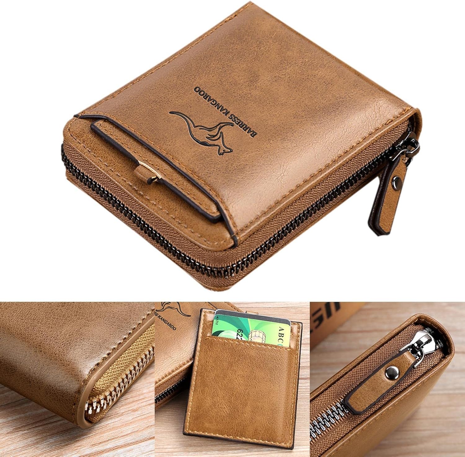 Large Capacity Leather Wallet with Zip B1004 Large Capacity Leather Wallet with Zip B1004