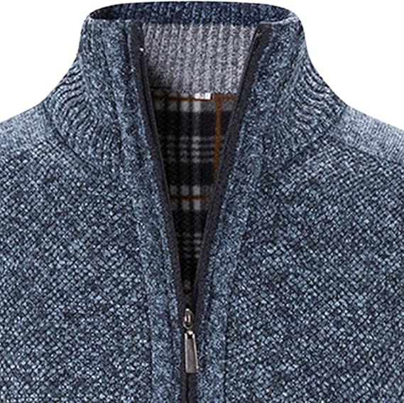 Men's Full Zip Flannel Lining Cardigan MC885 - TUZZUT Qatar Online Shopping