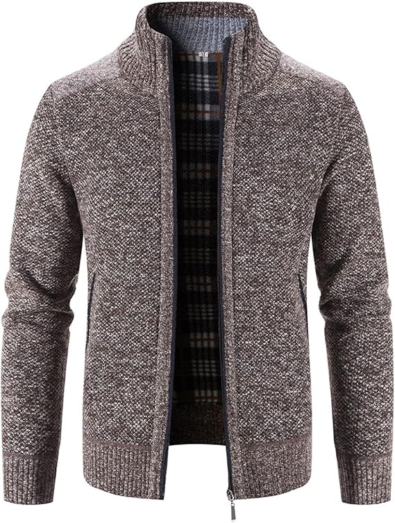 Men's Full Zip Flannel Lining Cardigan MC885 - TUZZUT Qatar Online Shopping