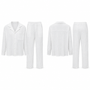 Men’s White Textured Long-Sleeve Shirt & Trousers Set MC-A29