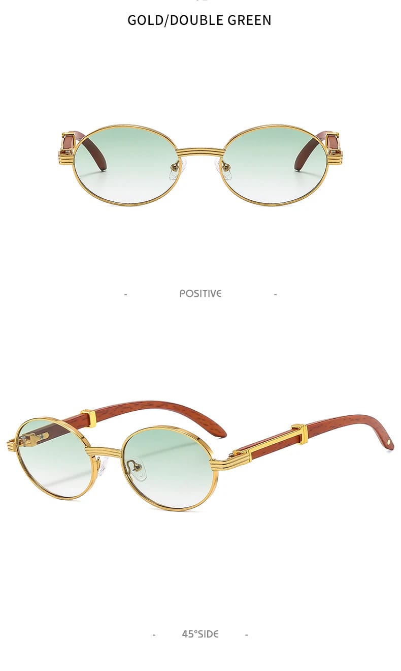 Wooden Oval Luxury Sunglasses A101-3 - TUZZUT Qatar Online Shopping