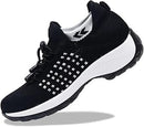 Ladies Running Shoes Slip On Trainers Thick Bottom Air Cushioned Comfortable Walking Shoes with Breathable Mesh Sneakers   B107622 - TUZZUT Qatar Online Shopping