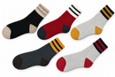 5 Pairs Unisex Casual Cotton-Style Multicolor Striped Ankle Socks Set-TBC-101-08