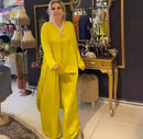 Women 2 Piece Set Wide Leg Pants Muslim Suit   B-310161 - TUZZUT Qatar Online Shopping