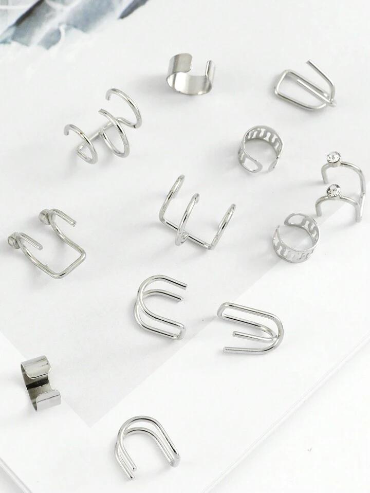 12pcs Rhinestone Decor Ear Cuff -S4691095 12pcs Rhinestone Decor Ear Cuff -S4691095