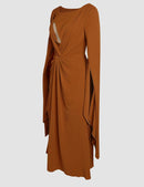 Brown Sheath Dress S4893581 - TUZZUT Qatar Online Shopping