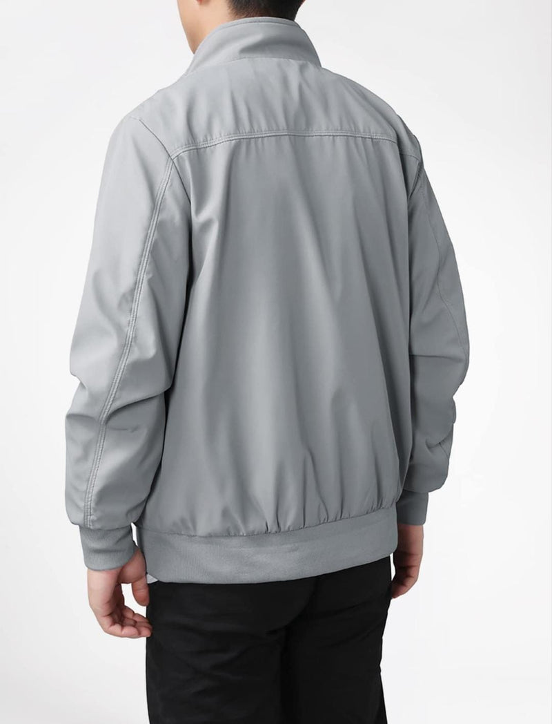 Men Zip Up Slant Pocket Jacket   T491077 - TUZZUT Qatar Online Shopping