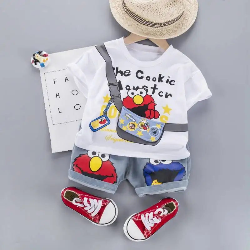 Children T-shirt +Denim Shorts 2 Pcs Clothes Sets 1582718 Children T-shirt +Denim Shorts 2 Pcs Clothes Sets 1582718