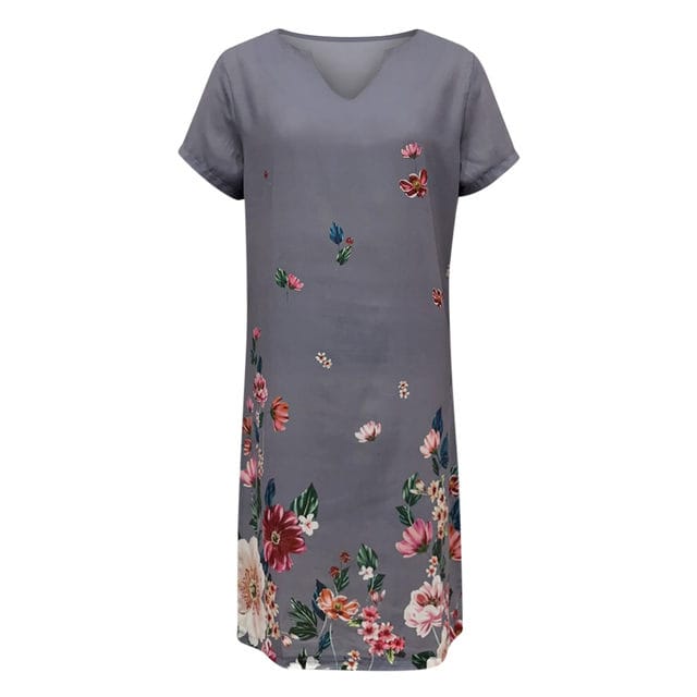 Women's Flower Print Short Sleeve Dress S4474253 Women's Flower Print Short Sleeve Dress S4474253