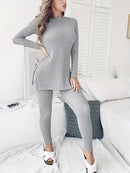 Zanzea Ribbed Knit Lounge Set S4241869 - TUZZUT Qatar Online Shopping