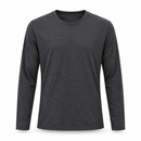 Size-M Men's Plain Dark Charcoal Grey Long Sleeve Crew Neck T-Shirt 1939