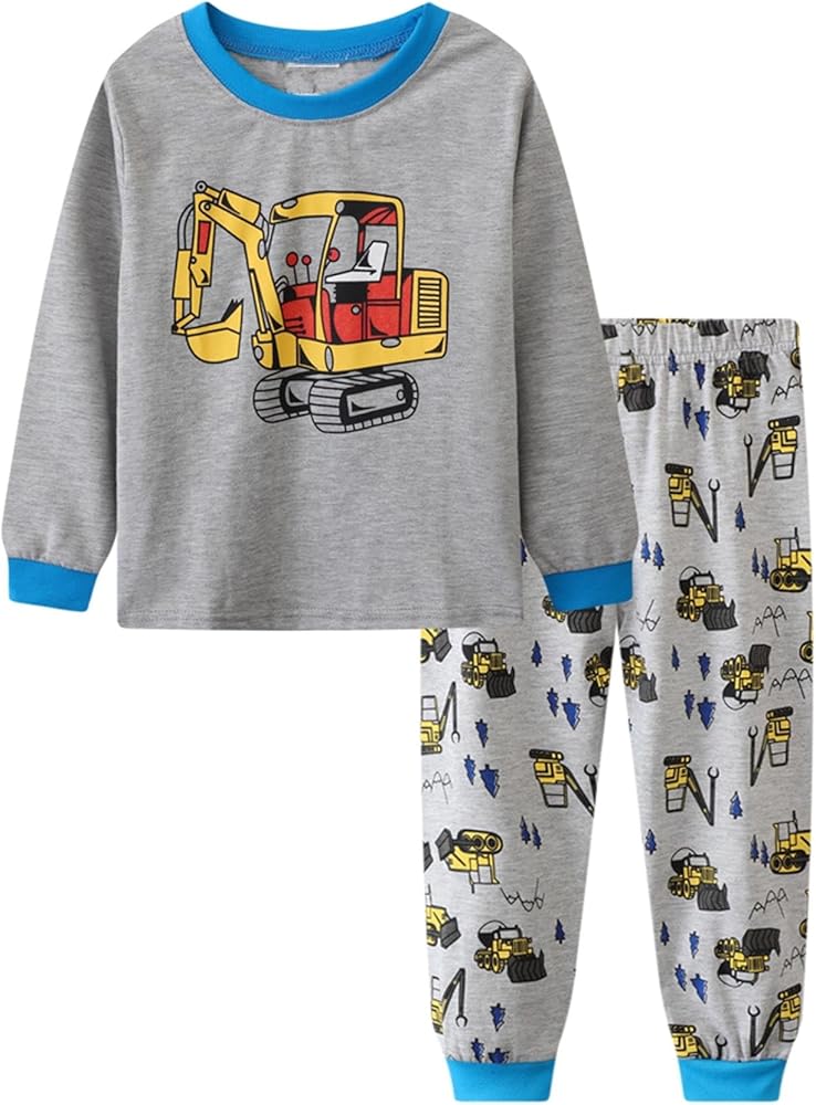 Boys Excavator Long Sleeve Tops Shirts Pants Outfit   S5117887 - TUZZUT Qatar Online Shopping