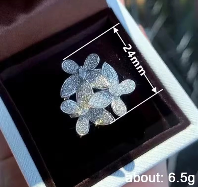 Exquisite Three Butterfly Rings with Bling White Zircon Women's S4991918 - TUZZUT Qatar Online Shopping
