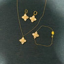 Flower Necklace Earring And bracelet Jewelry Sets For Women S4587339 - TUZZUT Qatar Online Shopping