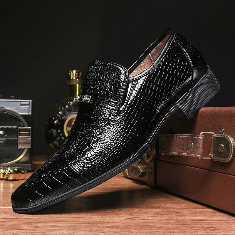 Crocodile-Embossed Leather Shoes 3195 Crocodile-Embossed Leather Shoes 3195