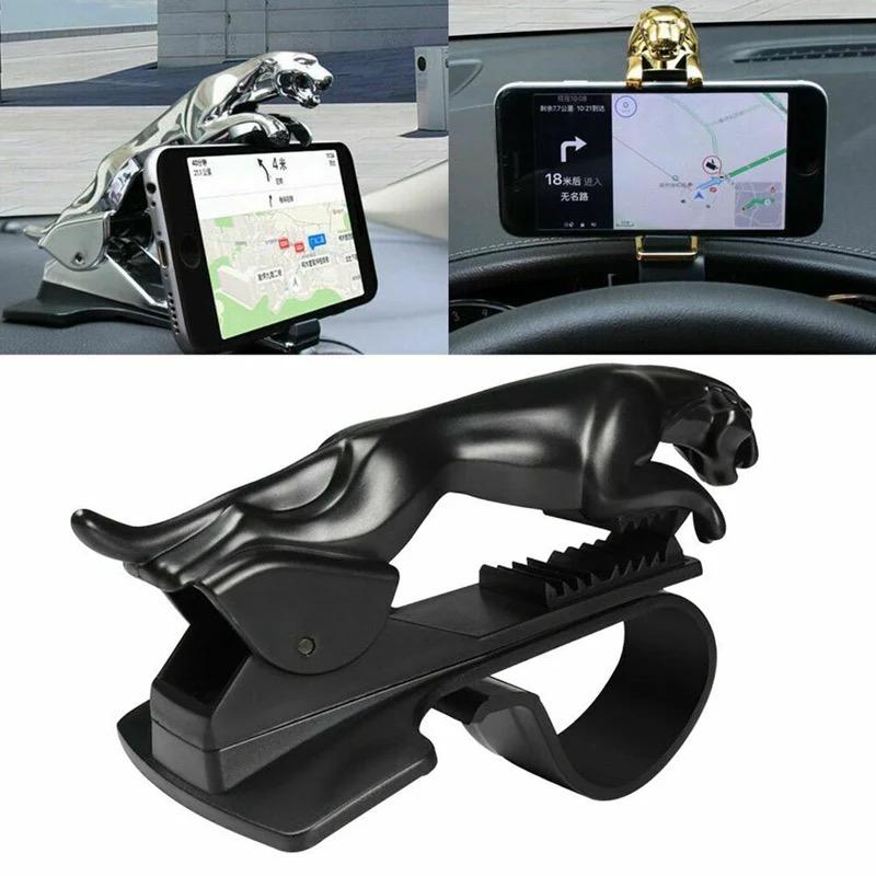 Car Phone Holder Leopard Universal GPS Bracket Adjustable Phone Clip
