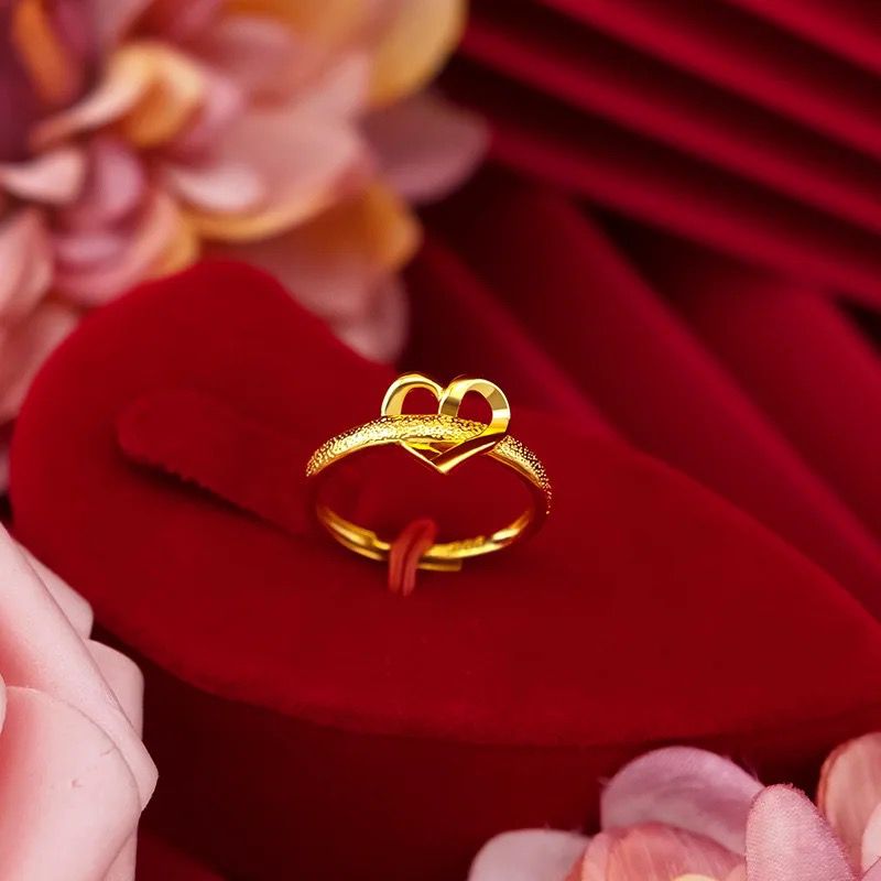 Gold Heart Ring For Women Adjustable Love Ring Model-32